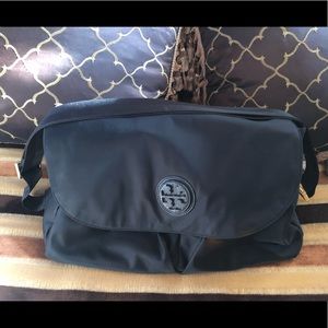 Tory Burch Black Messenger Baby Bag Tote Handbag